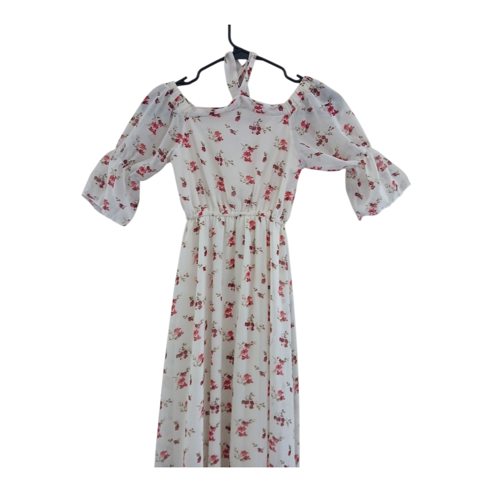 Charming Floral Off-Shoulder Kids‎ Dress Sz 8 - Picture 4 of 8